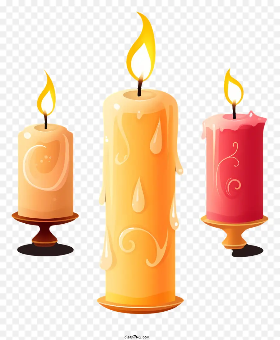 Bougies，Flamme PNG