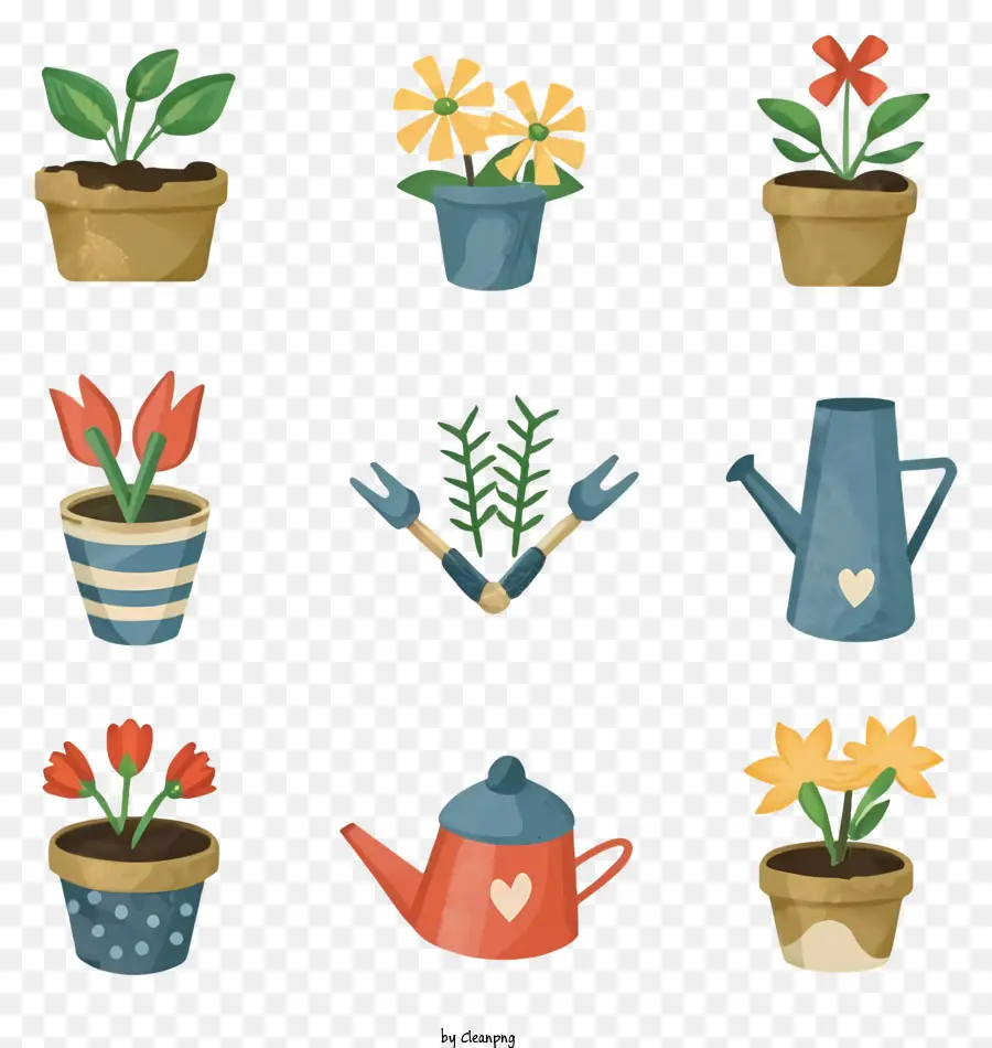 Outils De Jardinage，Outils Et Plantes De Jardin PNG