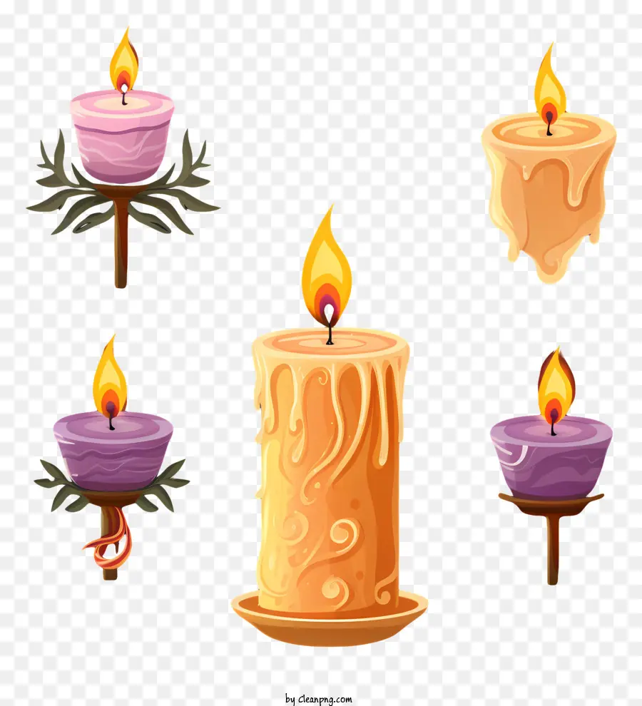 Bougies，Flamme PNG