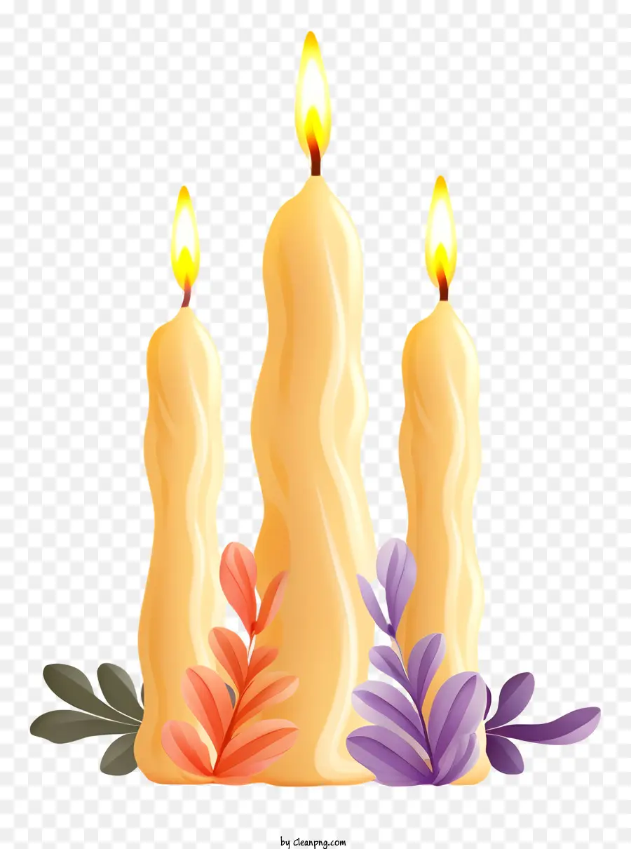 Bougies，Flammes PNG