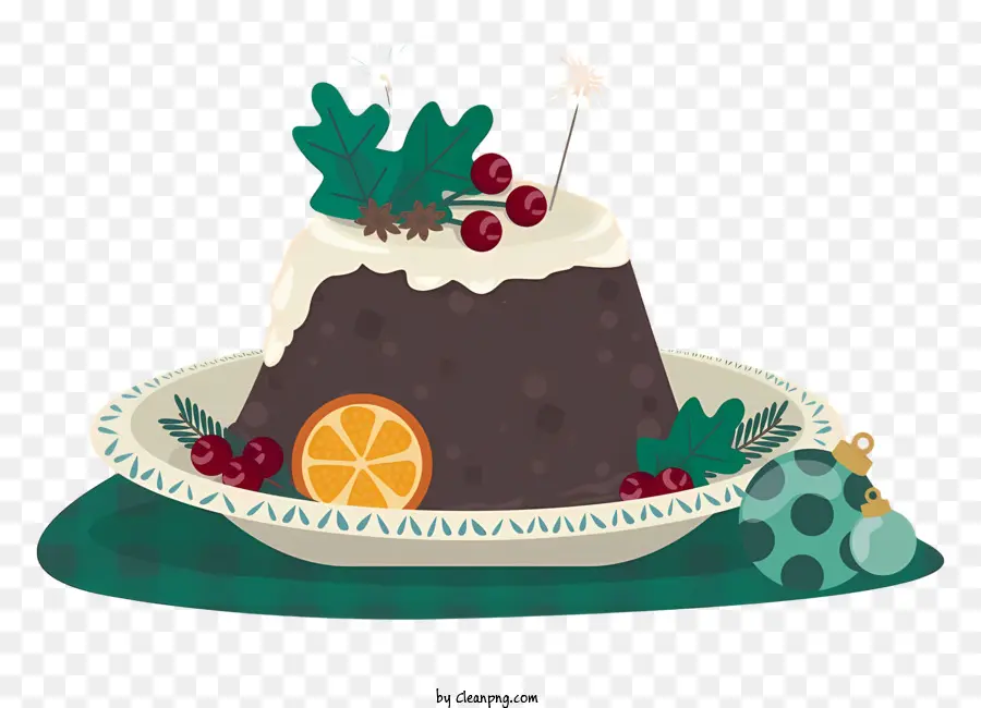 Le Christmas Pudding，Les Oranges PNG