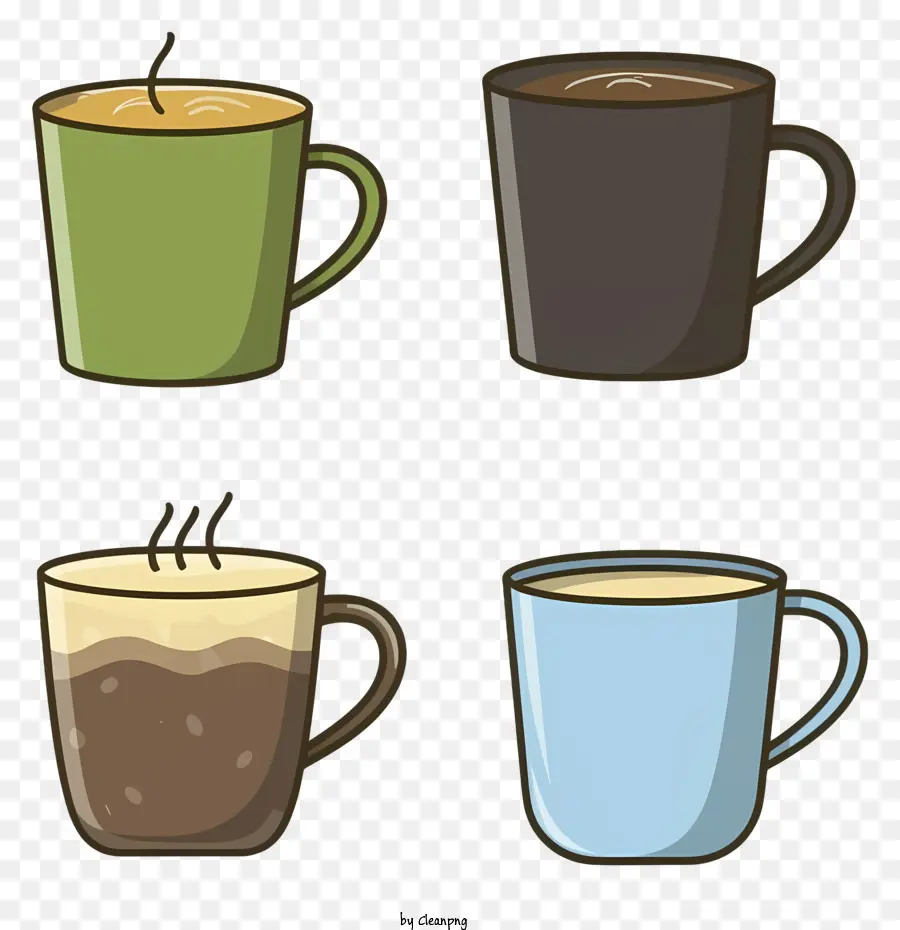 Les Tasses De Café，Les Couleurs PNG