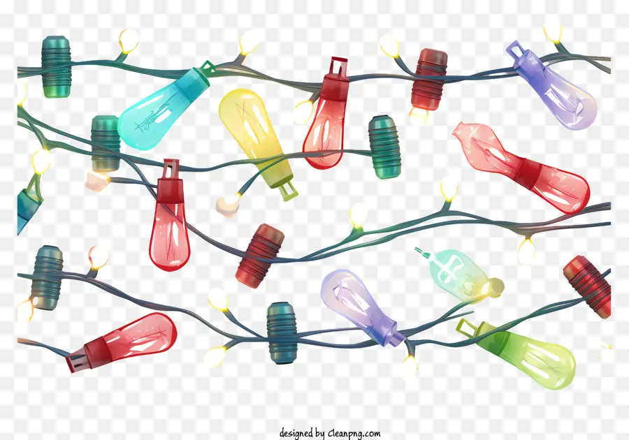 Ampoules Colorées，Guirlandes Lumineuses Colorées PNG