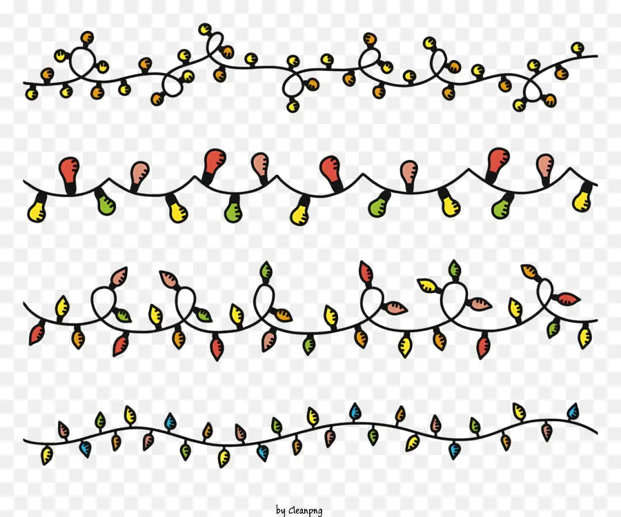 Lumières De Noël，Guirlandes Lumineuses Colorées PNG