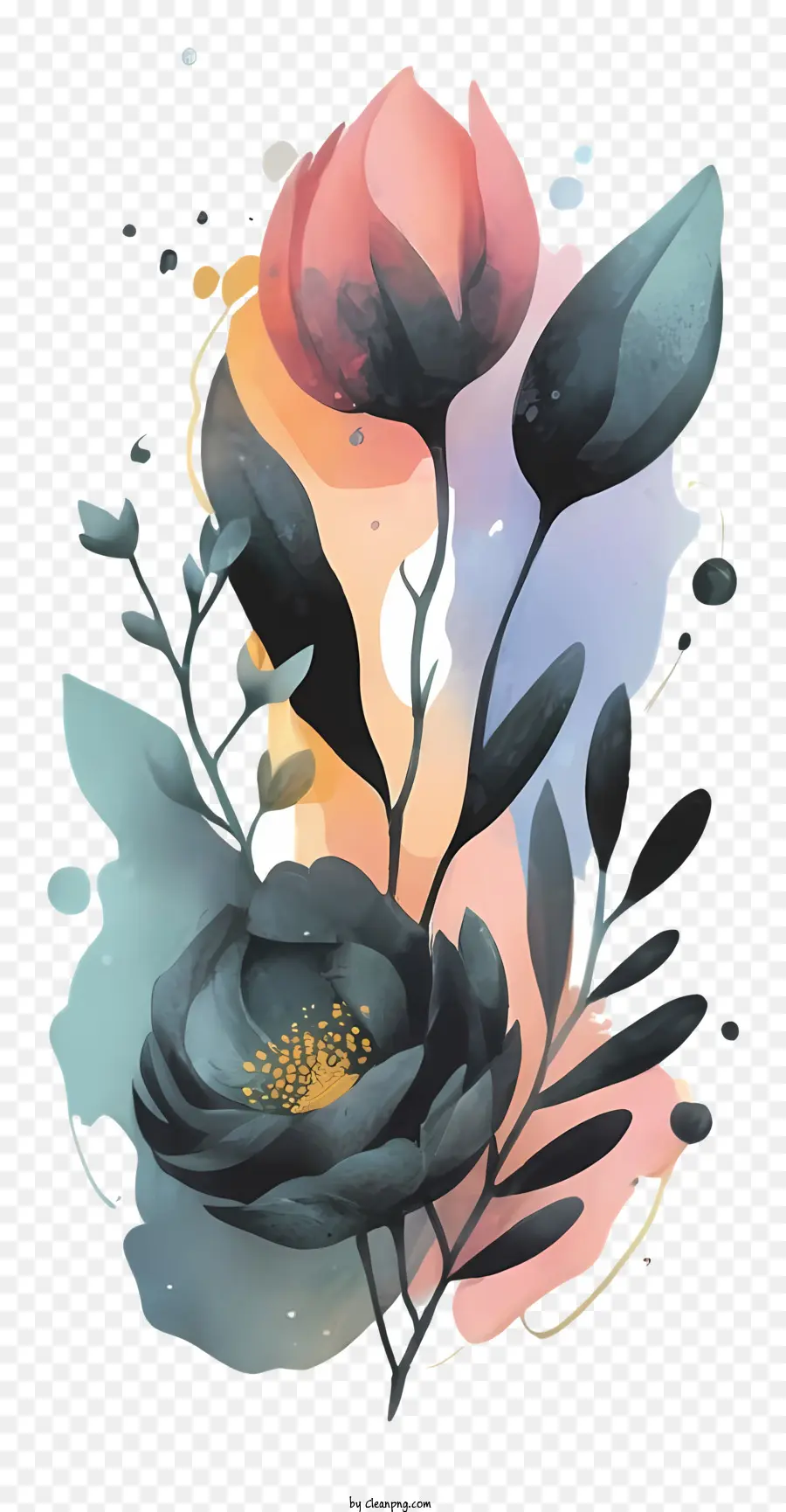 Peinture à L'aquarelle，Fleurs PNG