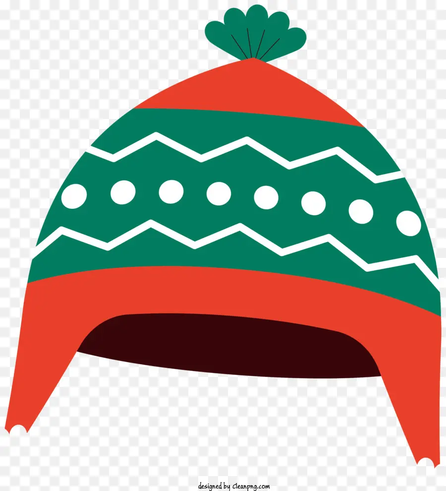 Casquette En Tricot，Le Rouge Et Le Vert PNG