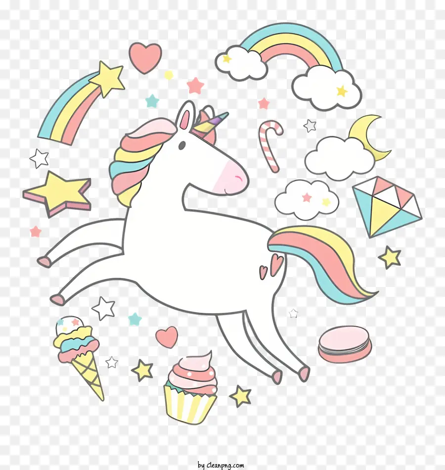 Licorne，Arc En Ciel PNG