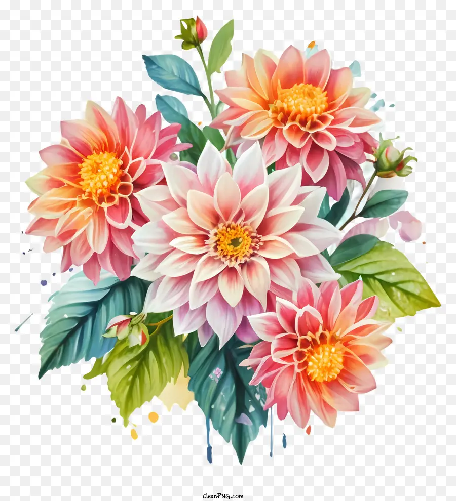 Bouquet，Fleurs Rose Vif PNG