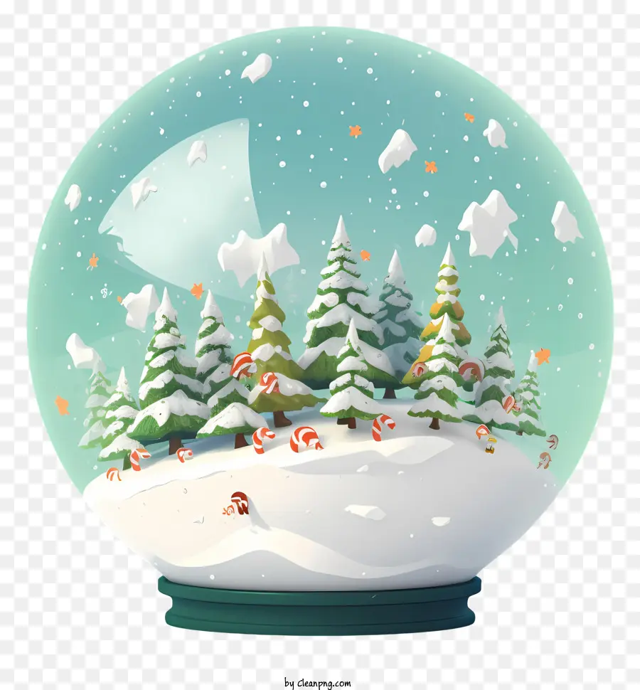 Globe De Neige，Les Arbres De Noël PNG