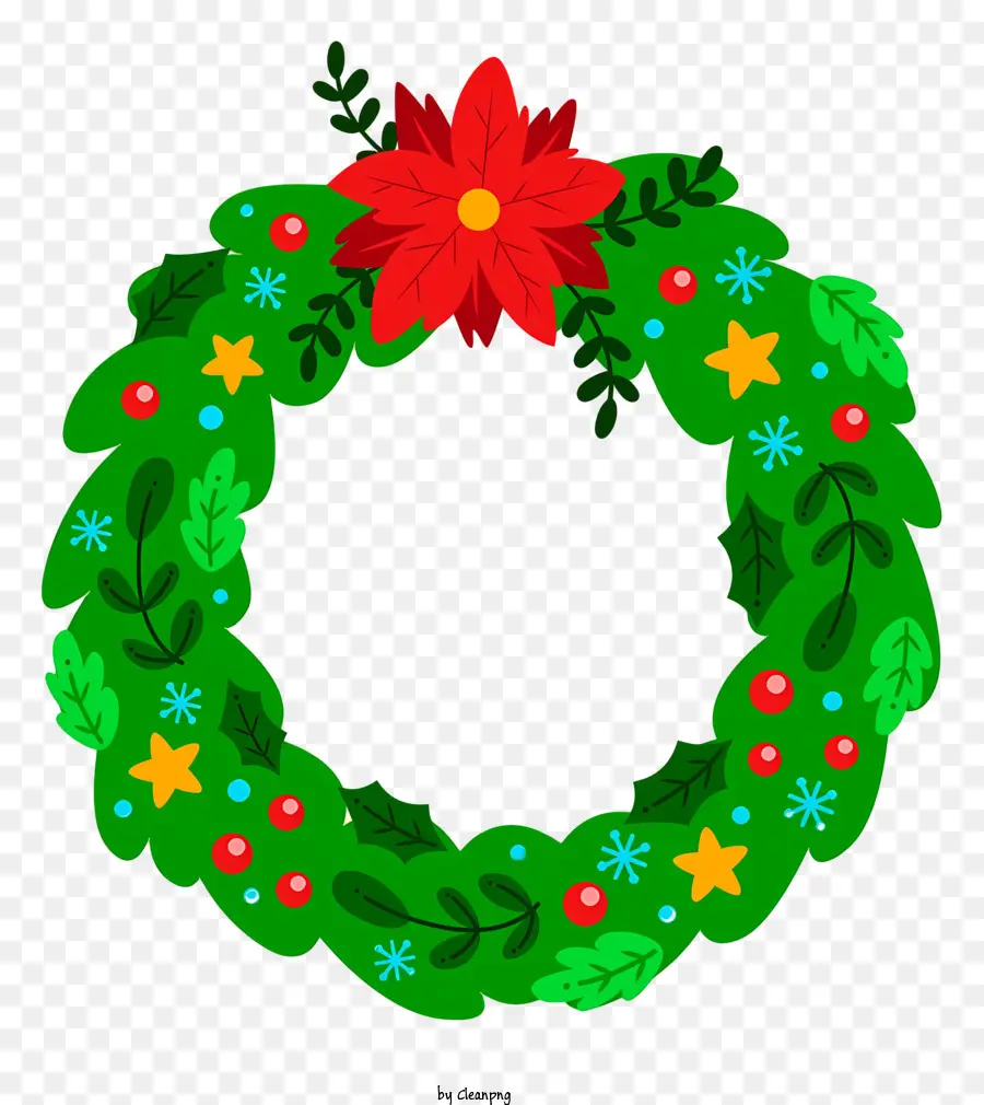 Couronne De Noël，Poinsettias PNG