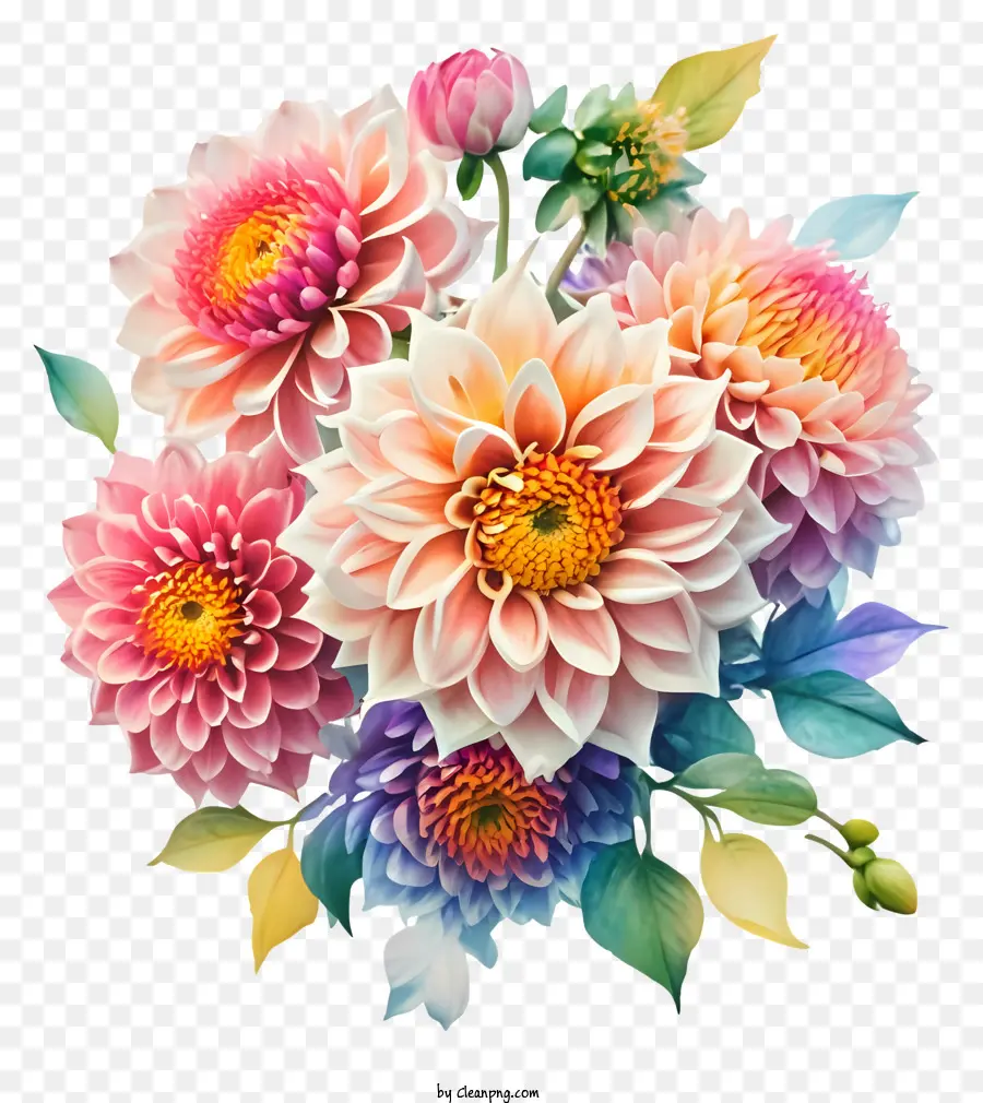 Bouquet De Fleurs，Différentes Couleurs PNG