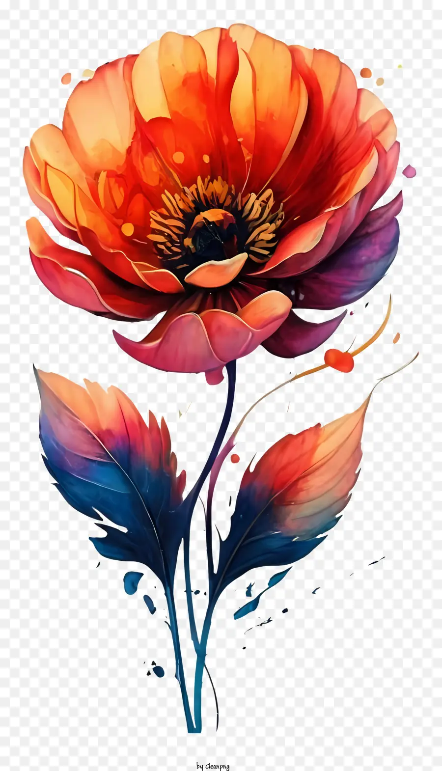 Fleur Peinture，Des Pétales Colorés PNG