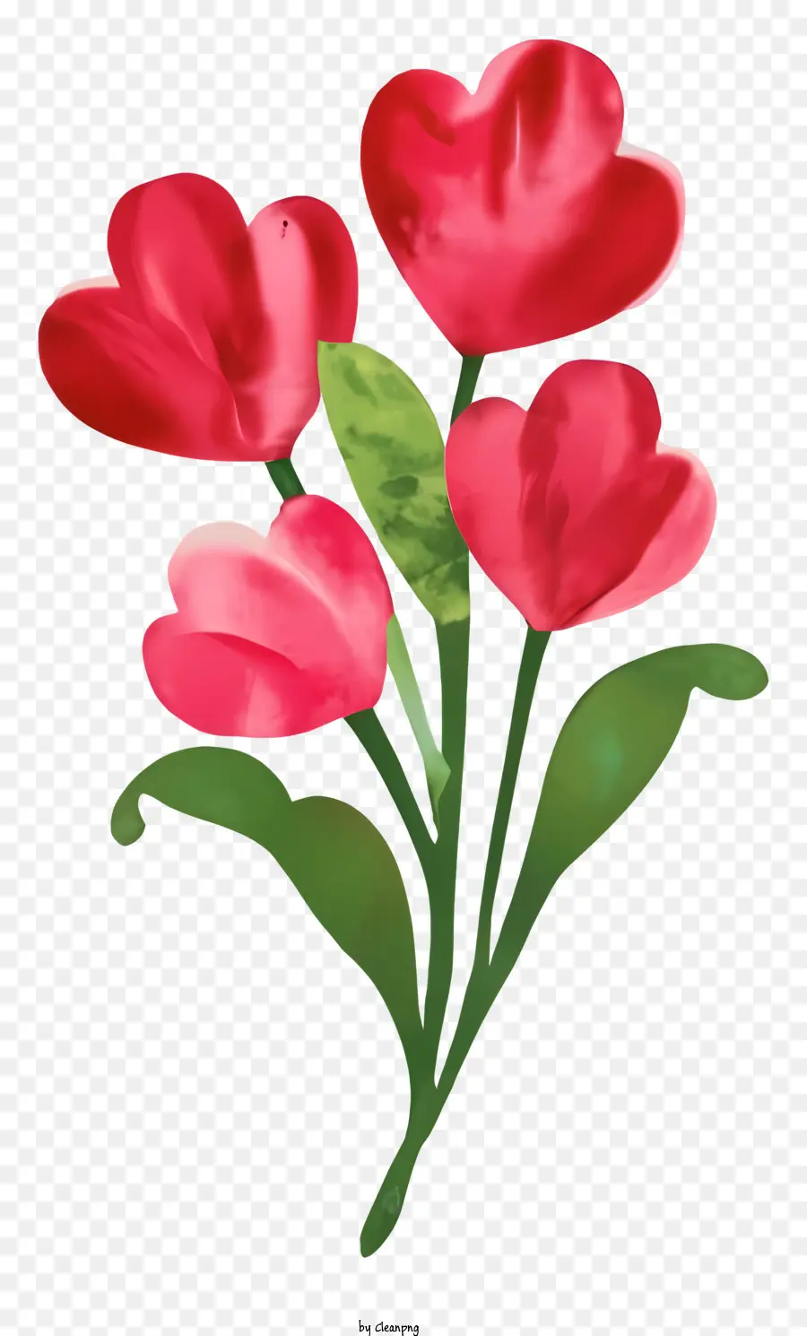 Rouge Tulipes，Bouquet PNG
