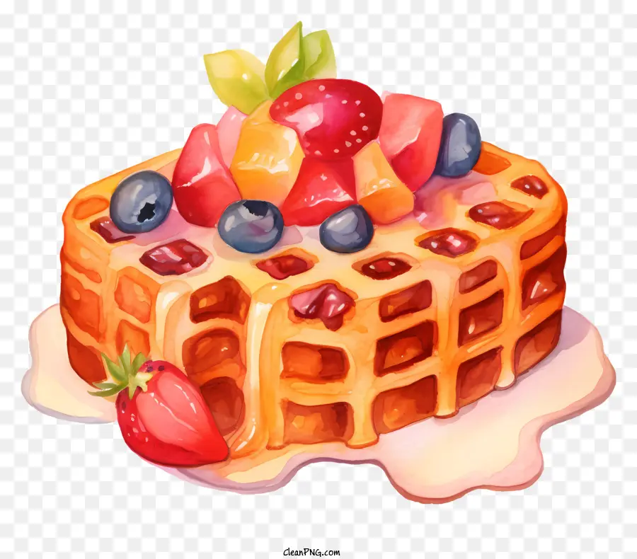 Gaufre，Fraise PNG