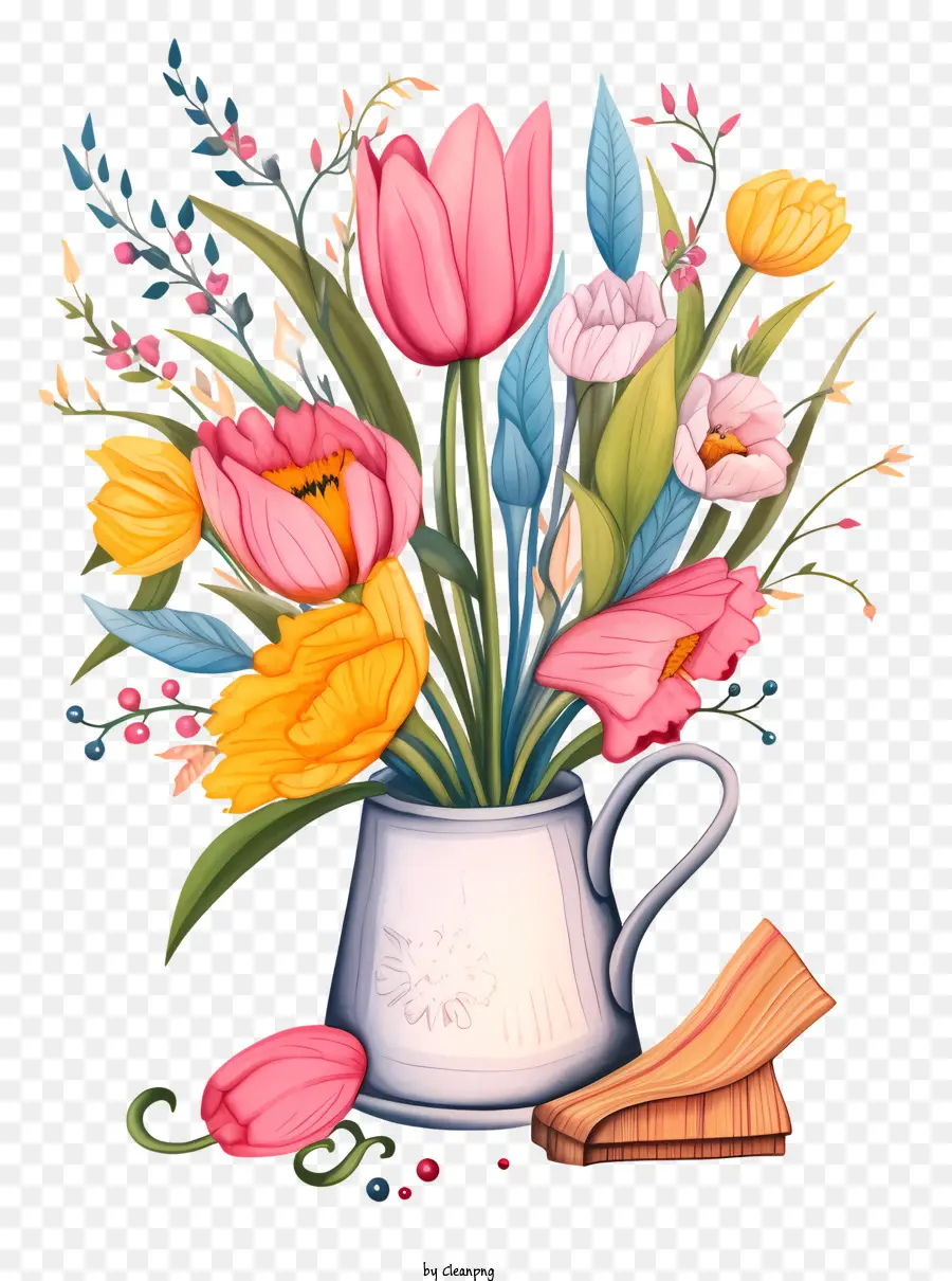 Peinture Numérique，Bouquet De Fleurs PNG