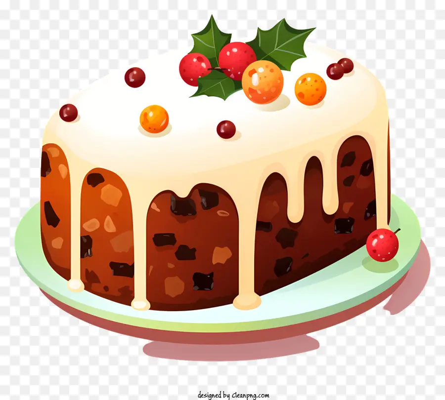 Gâteau Aux Fruits De Noël，Gâteau à La Vanille PNG