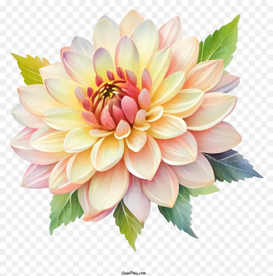 Fleur De Dahlia Rose，Fleur Jaune Et Rose PNG