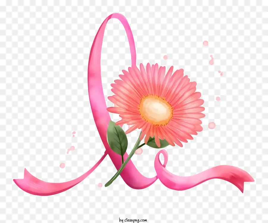 Peinture à L'aquarelle，Ruban Rose PNG