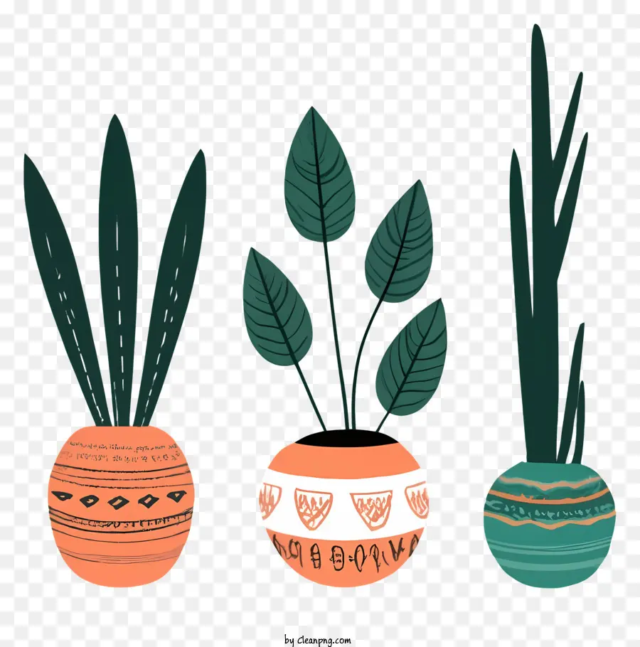 Les Plantes En Pot，Collage PNG