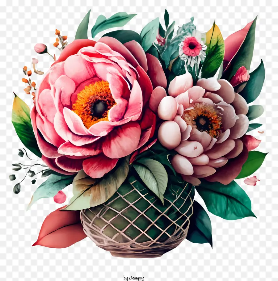 Vase，Fleurs Roses PNG