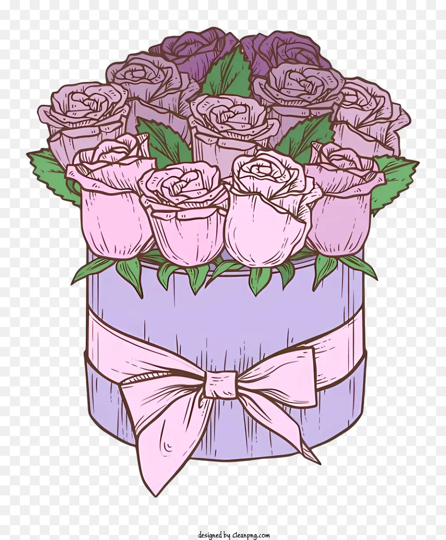 Les Roses Roses，Vase Violet PNG