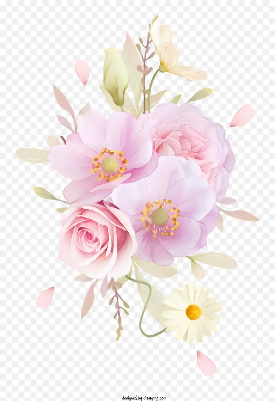 Bouquet，Fleurs Roses PNG