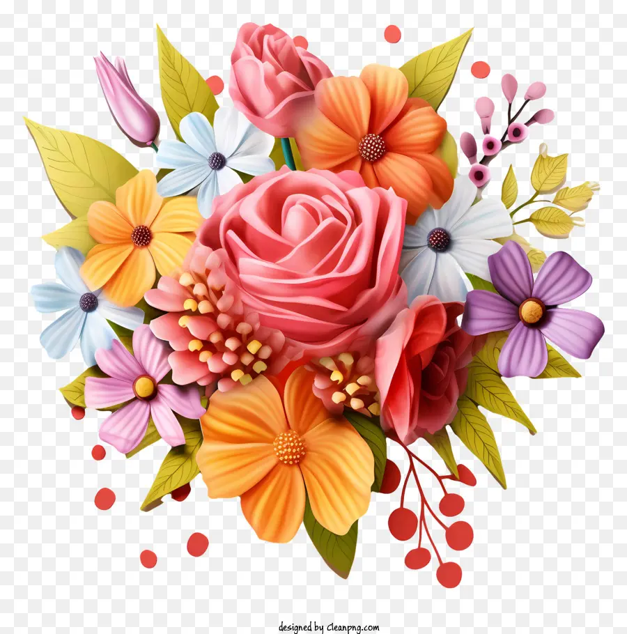 Bouquet，Fleurs Colorées PNG