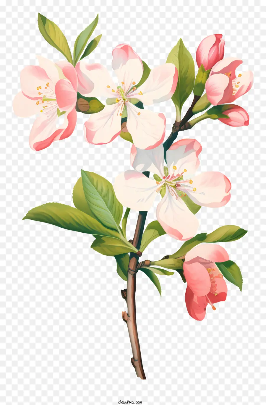 Pommier à Fleurs，Fleurs Roses PNG