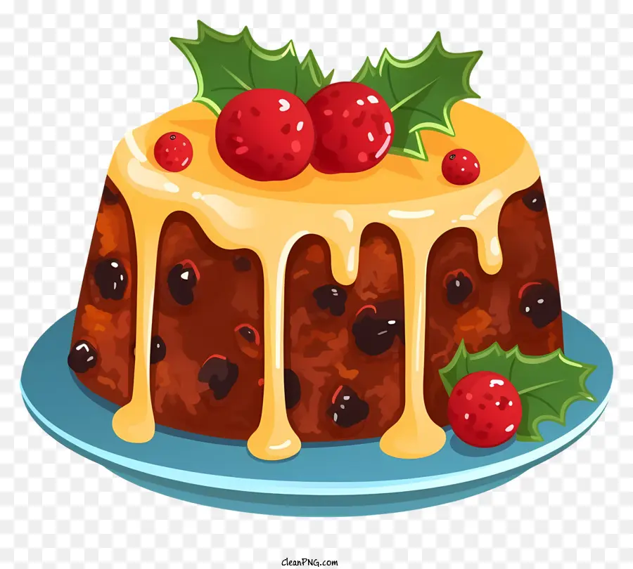 Gâteau Aux Fruits De Noël，Remplissage Gluant PNG