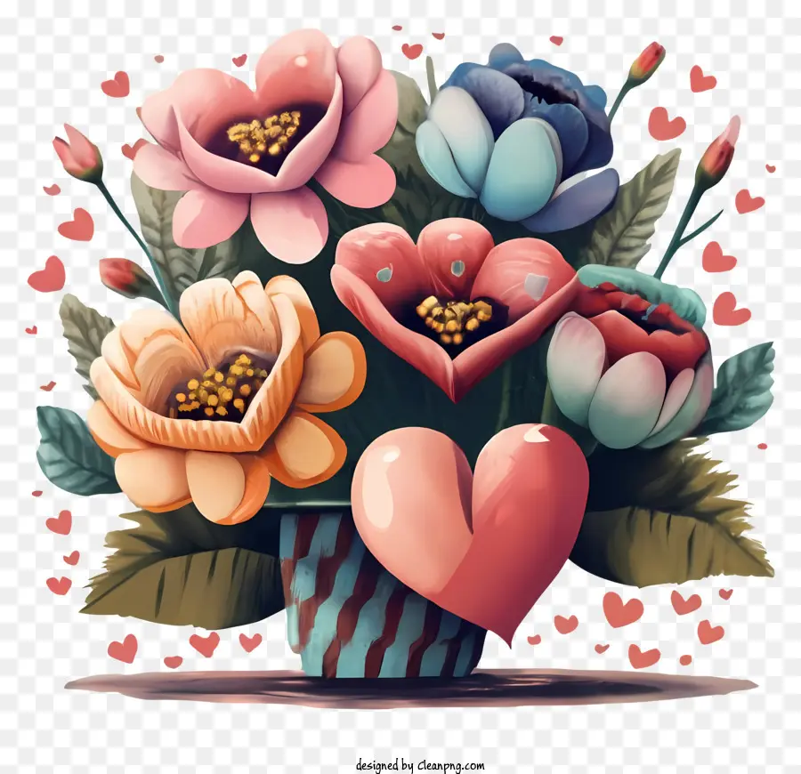 Vase Avec Des Fleurs，Bouquet De Roses PNG