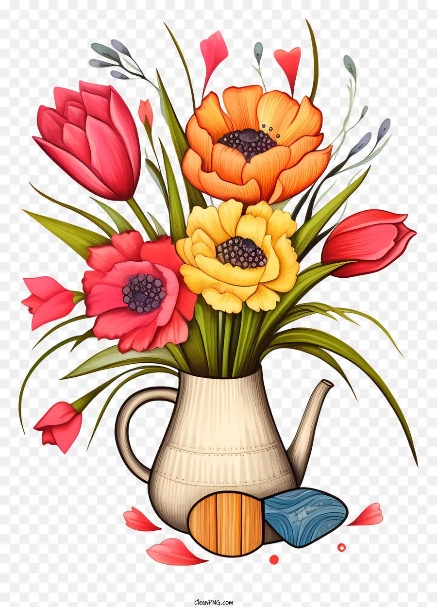 Vase，Bouquet De Fleurs PNG