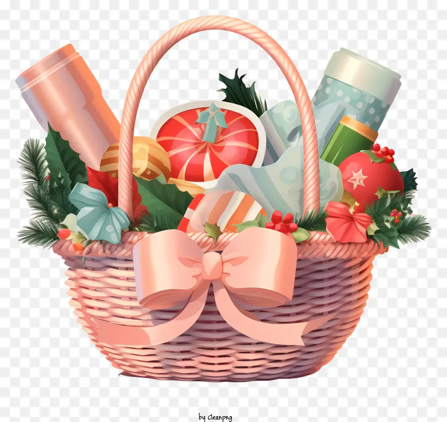 Panier Cadeau，Panier De Fruits PNG