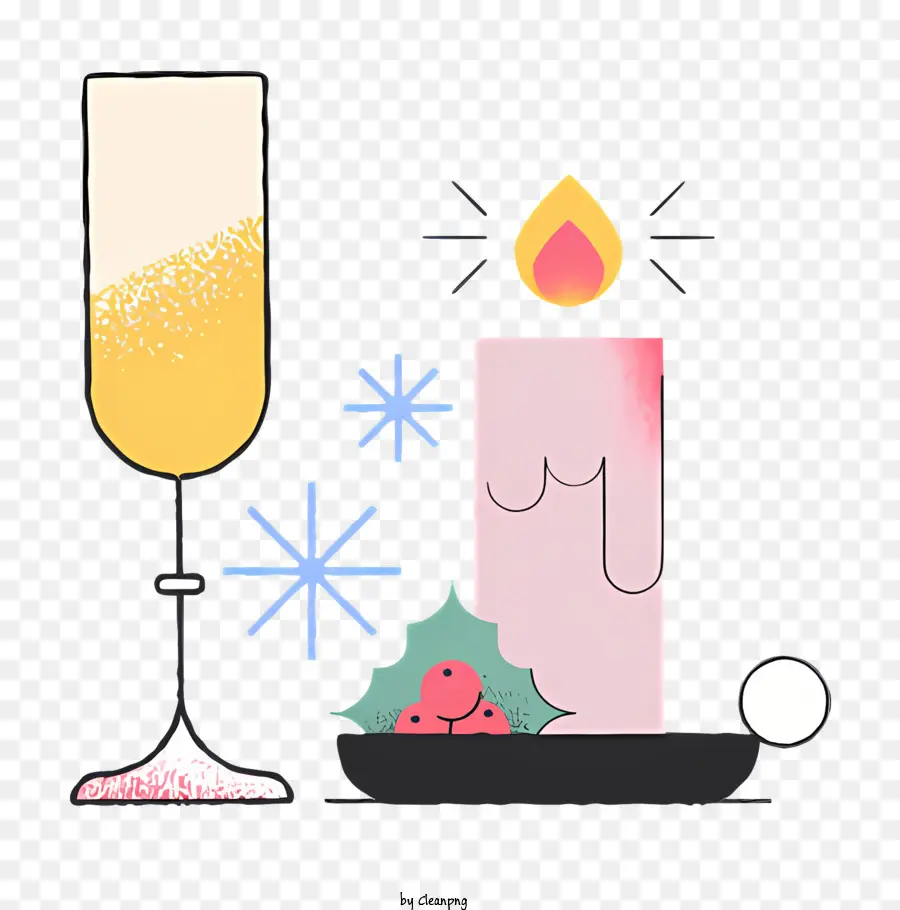 Champagne，Bougie PNG