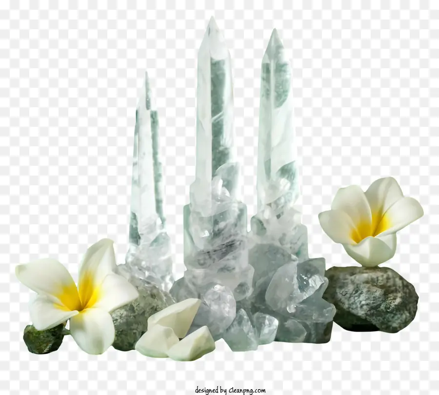 Cristal，Cristaux Et Fleurs PNG