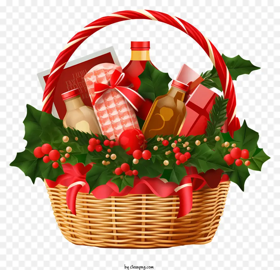 Décorations De Noël，Panier Cadeau PNG