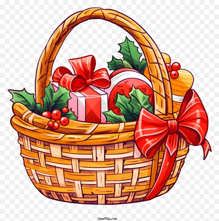 Décorations De Noël，Panier Cadeau PNG