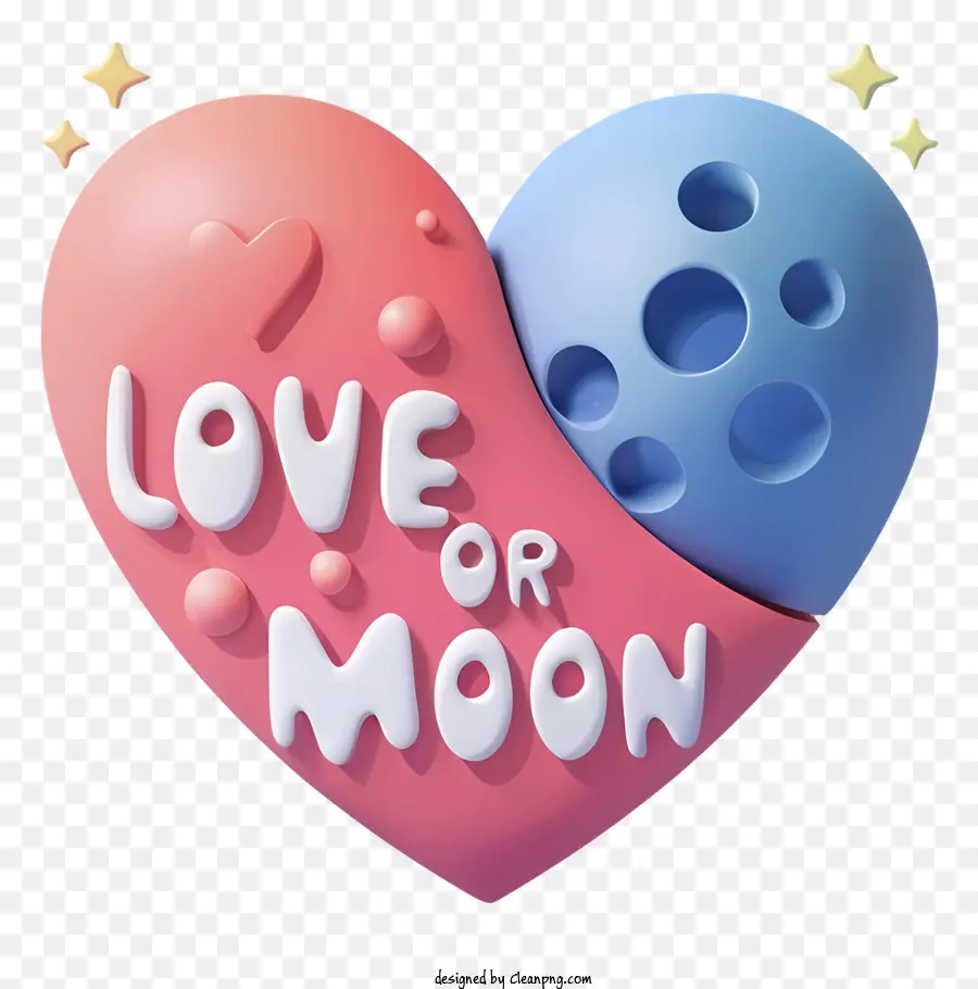 L'amour De La Lune，Objet En Forme De Cœur PNG