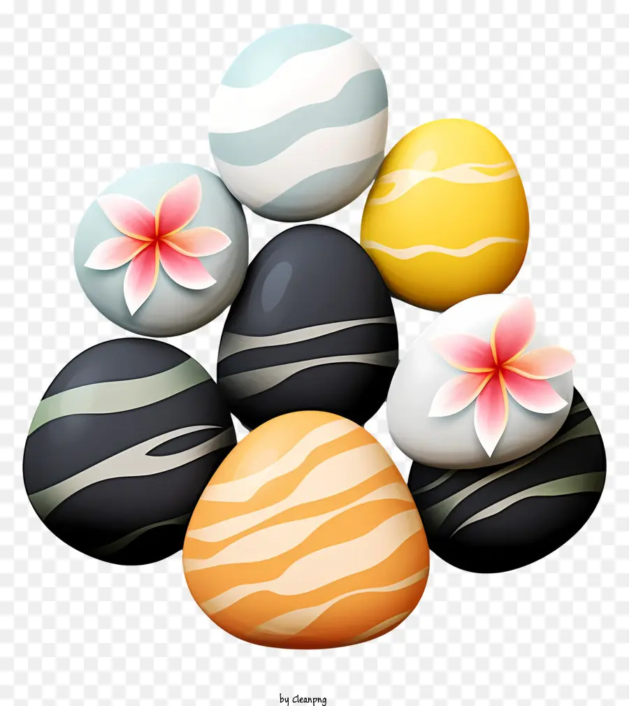 Oeufs Colorés，Pierres Colorées PNG