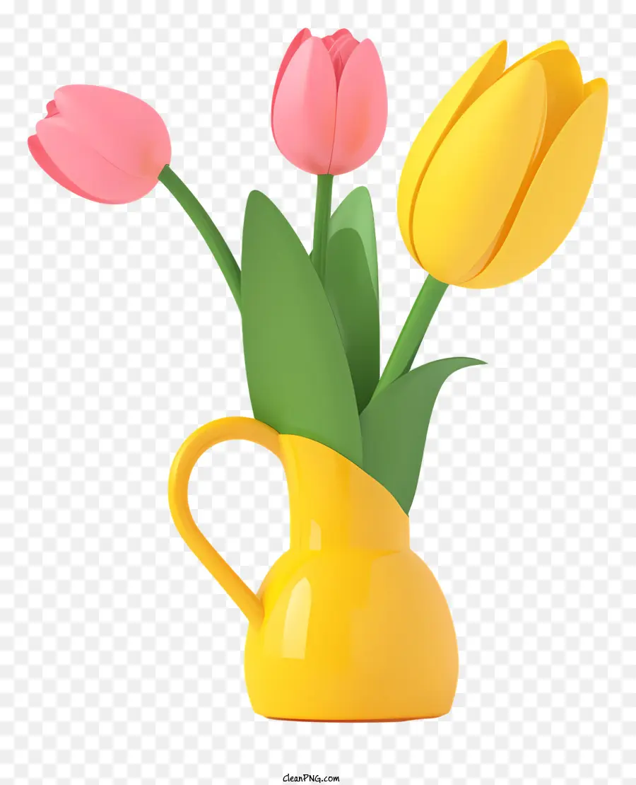 Tulipes，Tulipes Dans Un Vase PNG