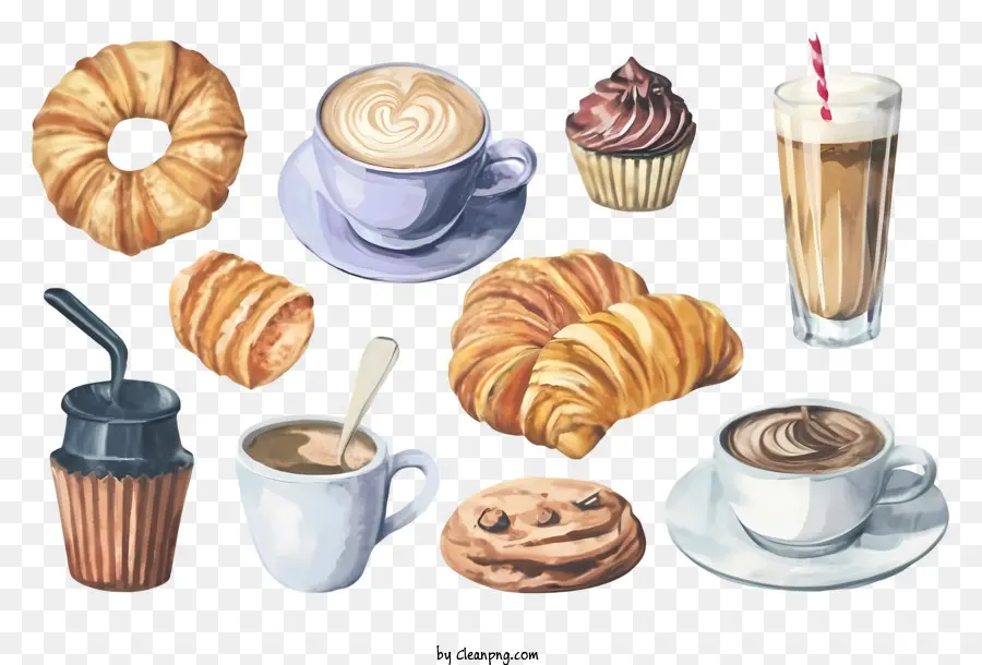 Illustration Aquarelle，Pâtisseries PNG