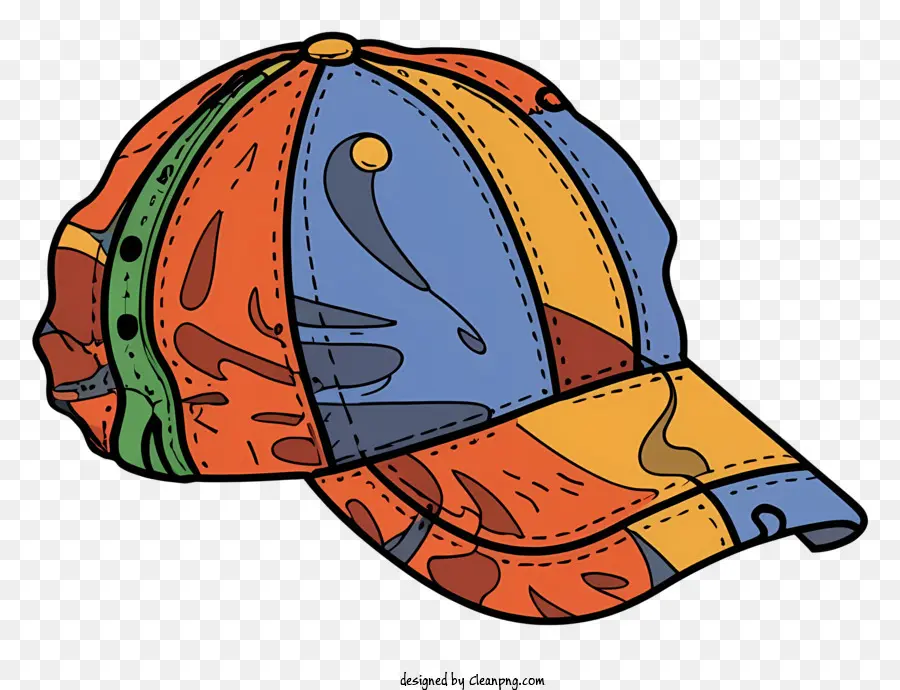 Casquette De Baseball，Design Coloré PNG