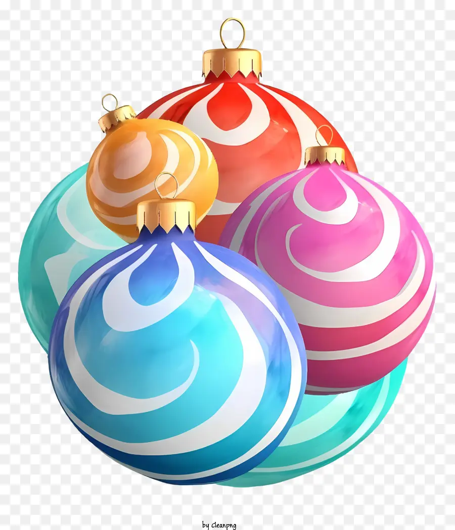 Boules De Noël，Ornements Colorés PNG