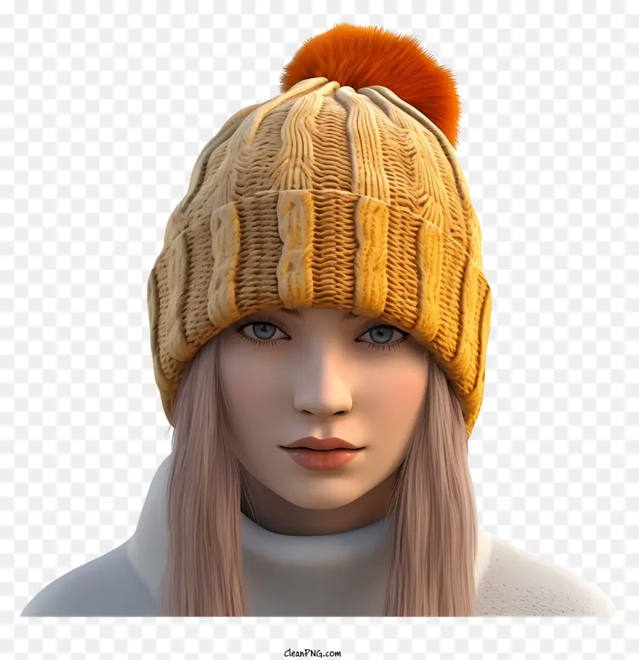 Chapeau De Bonnet En Tricot，Pom Moelleux PNG