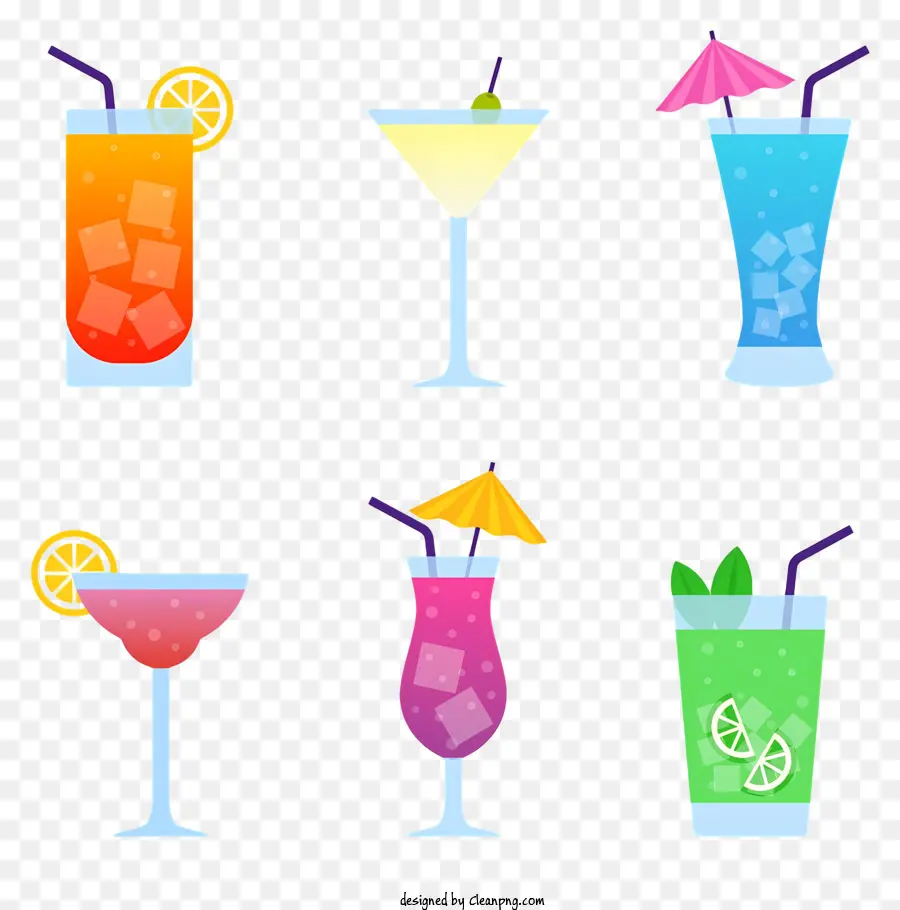 Cocktails，Des Boissons Colorées PNG