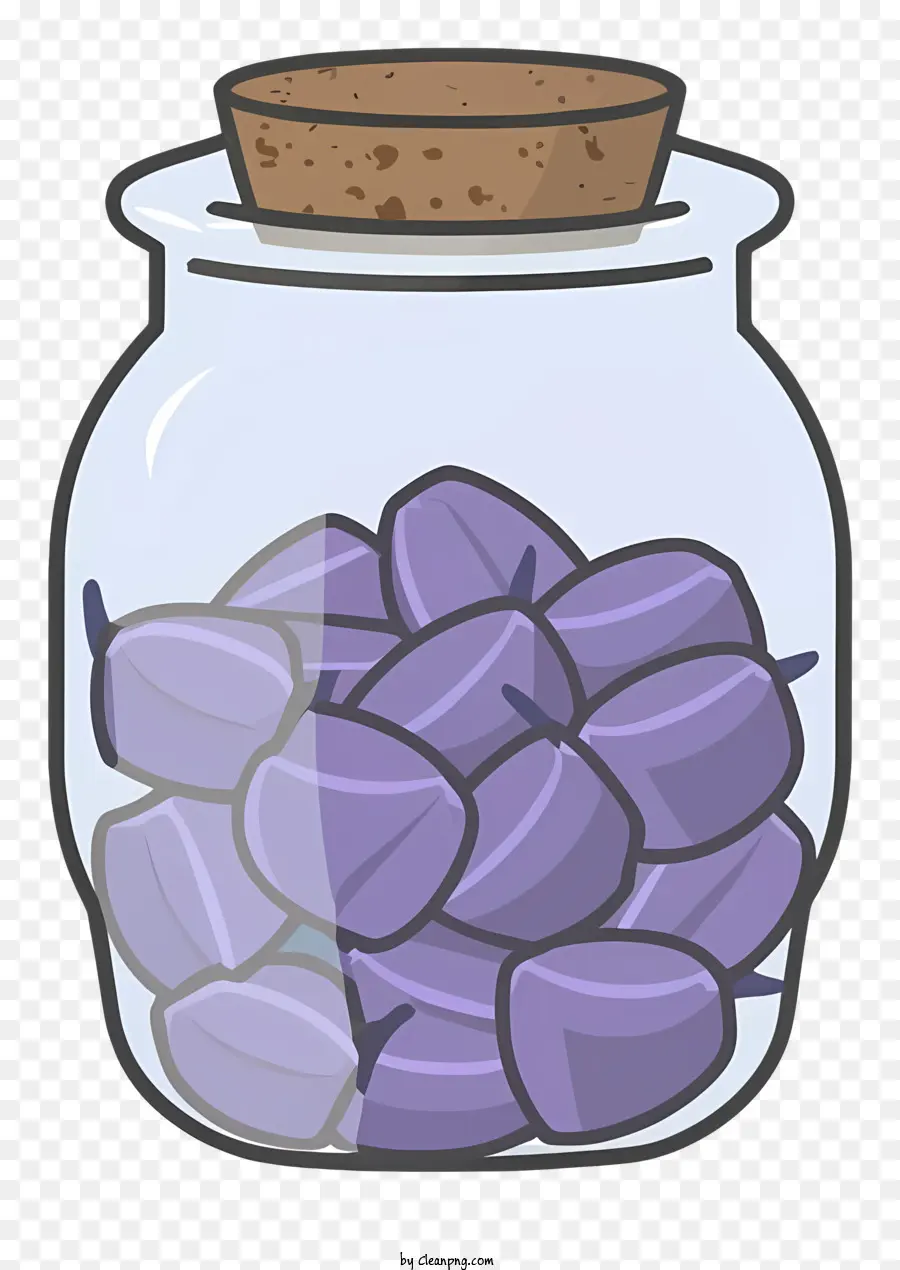 Pot En Verre，Bonbons Violets PNG