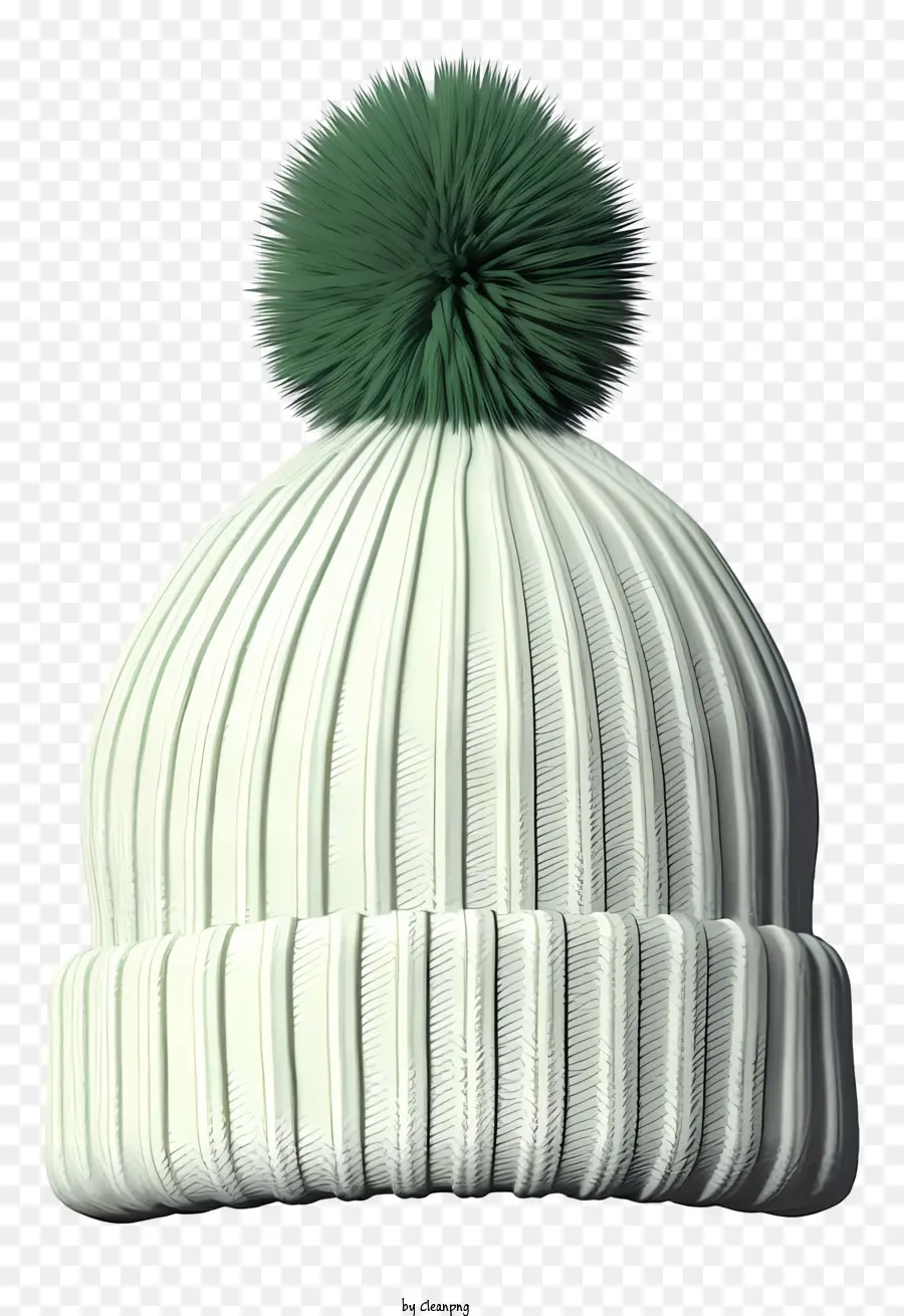 Bonnet En Tricot Vert，Bonnet De Pompom Blanc Et Vert PNG