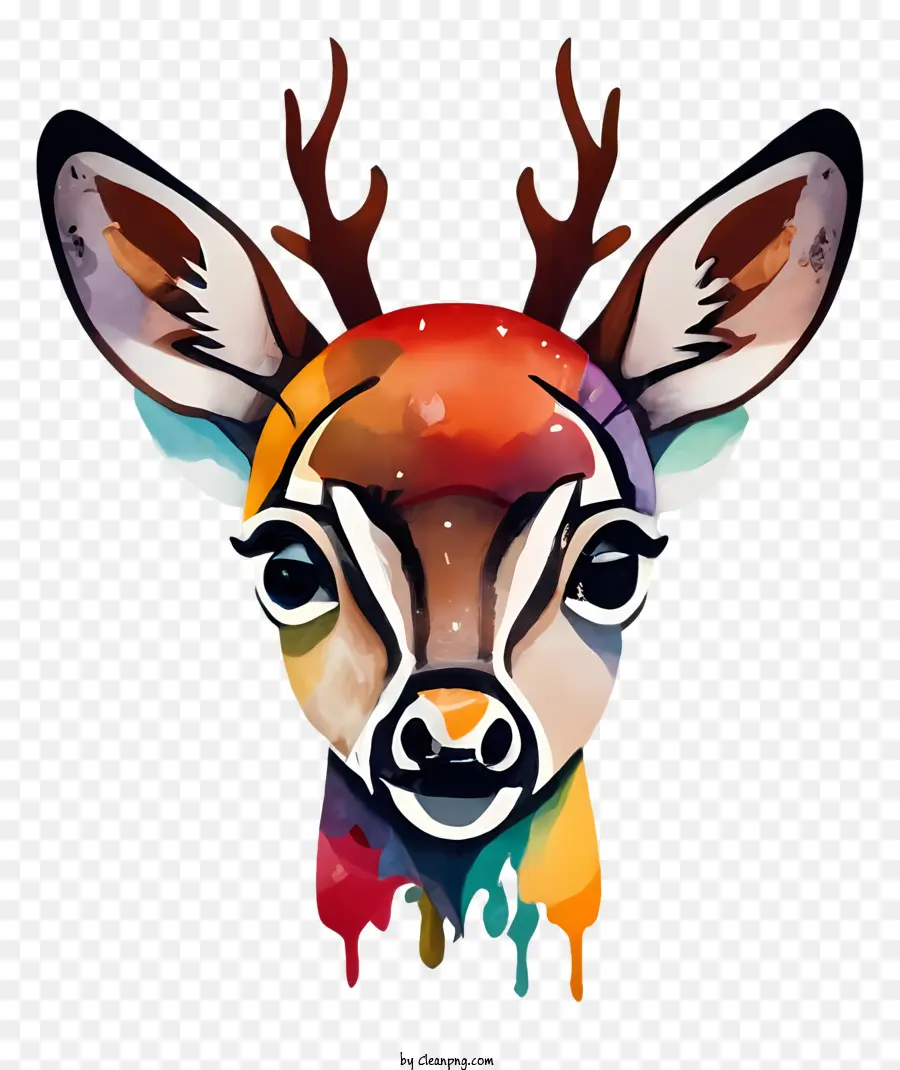 Cerf，Cerf Coloré PNG