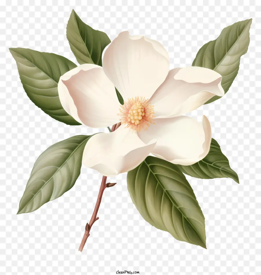 Fleur De Magnolia，Pétales Blancs PNG