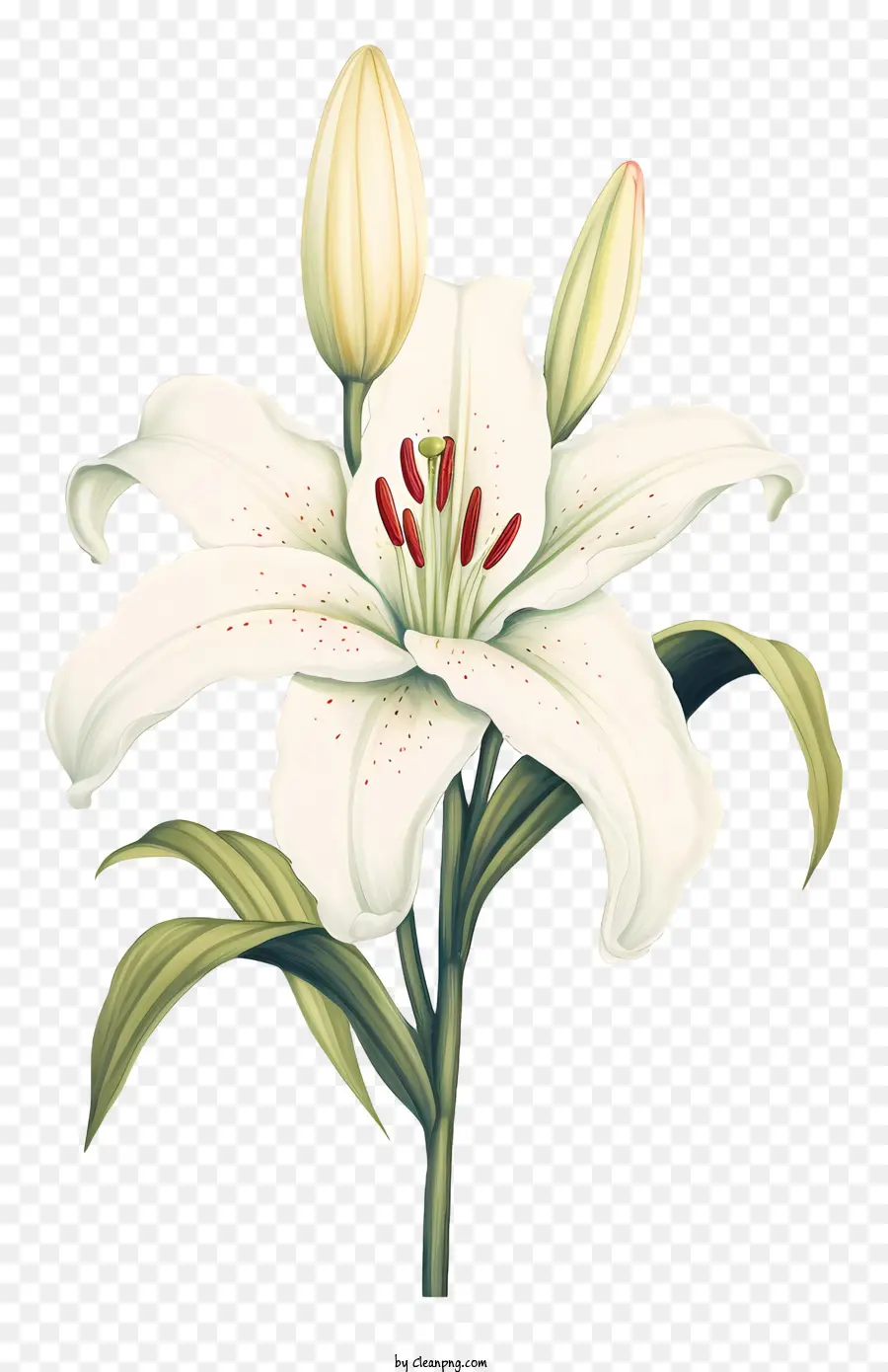 Lys Blanc，Pleine Floraison PNG