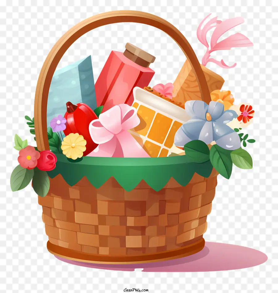 Panier En Osier，Panier Cadeau PNG